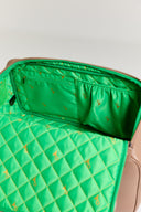 Green interior inside with two pockets in Black Gym Bag